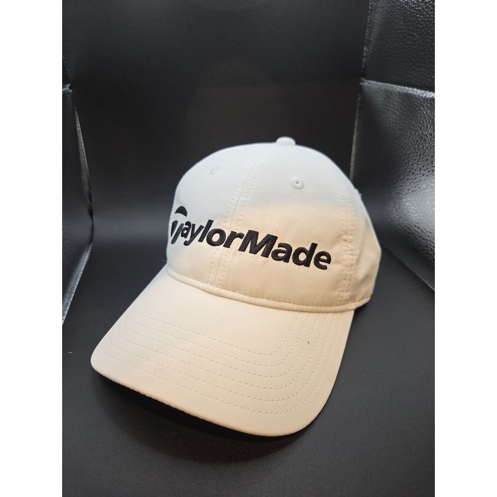 TaylorMade Golf Hat Performance Adjustable Cap Mens White Black Graphic Logo